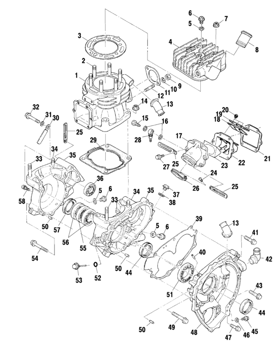 Crankcase and cylinder