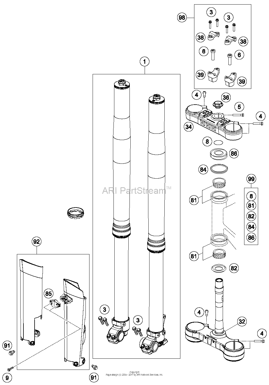 Front Fork, Triple Clamp