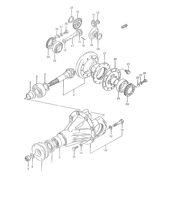 Front differential gear