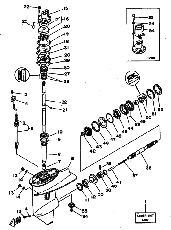 Lower casing & drive