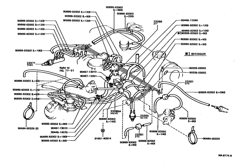 Vacuum Piping for 1986 - 1988 Toyota COROLLA AE82 | General sales ...