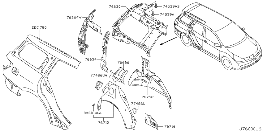 Body side panel