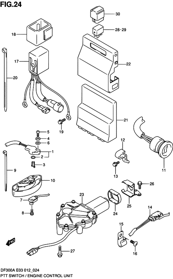 Ptt switch / engine control unit