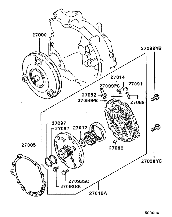 A/t tor-con & oil pump