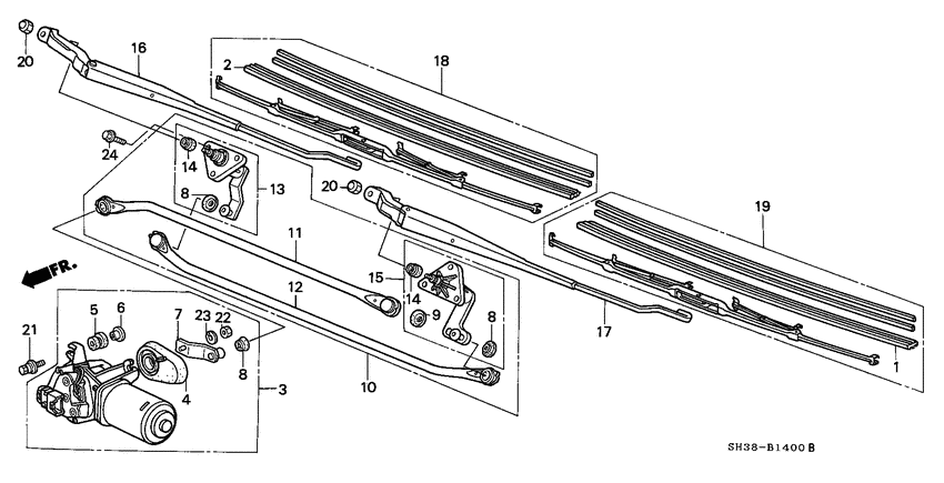 Front windshield wiper