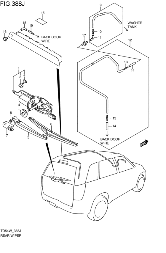 rear wind windshield wiper / washer