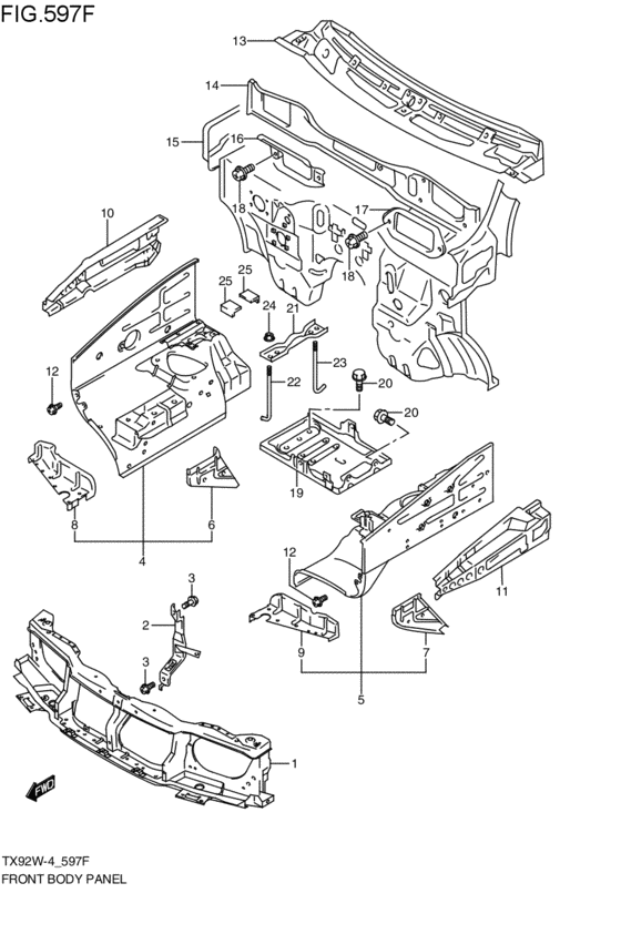 front body panel