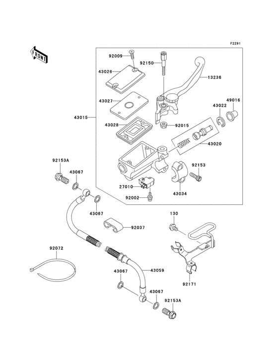 Front master cylinder