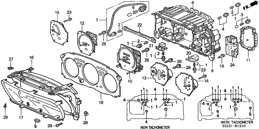 Combination meter components
