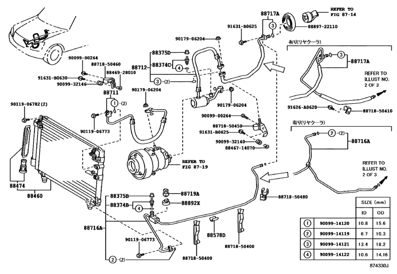 Heating & Air Conditioning - Cooler Piping for 2000 - 2003 Toyota ...