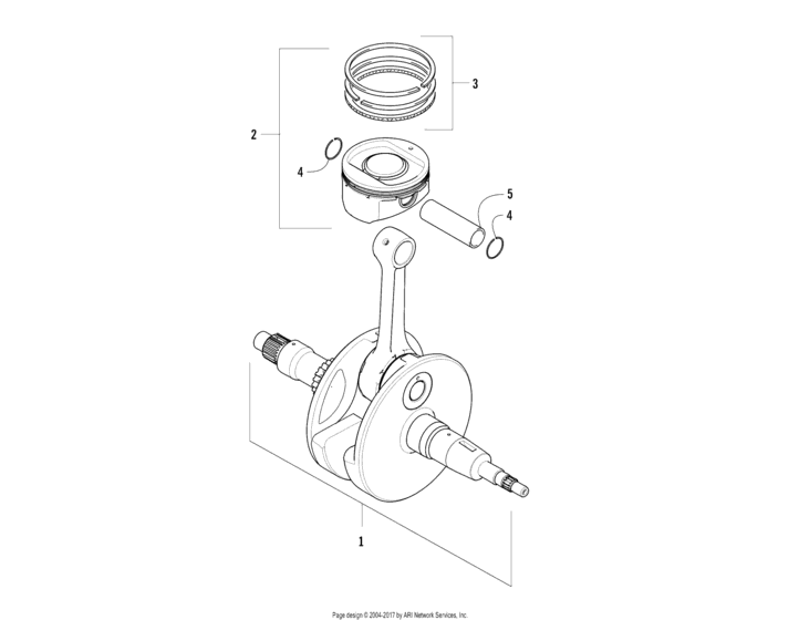 Crankshaft And Piston Assembly (Engine Ser. #0700B40528931 And Below)