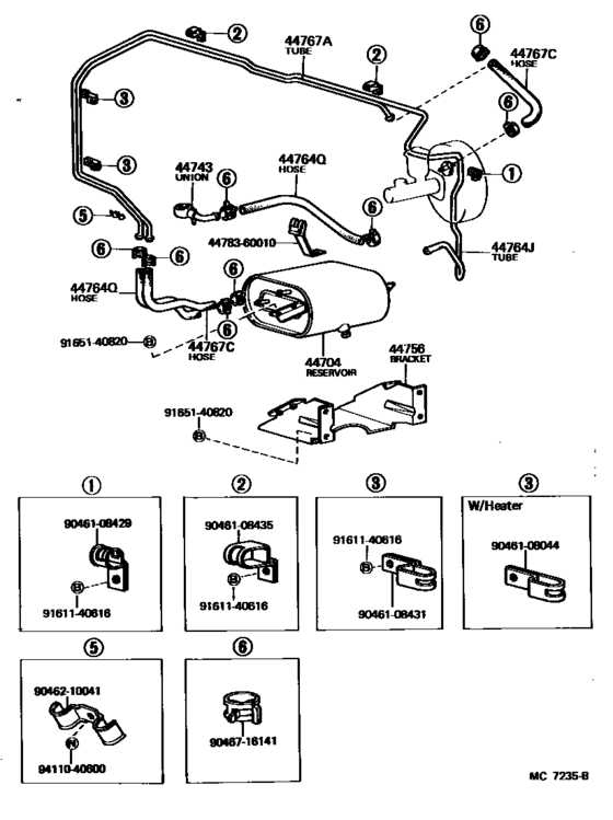 Brake Booster & Vacuum Tube for 1980 1984 Toyota LAND CRUISER HJ47