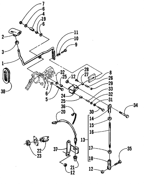 Reverse shift lever assembly