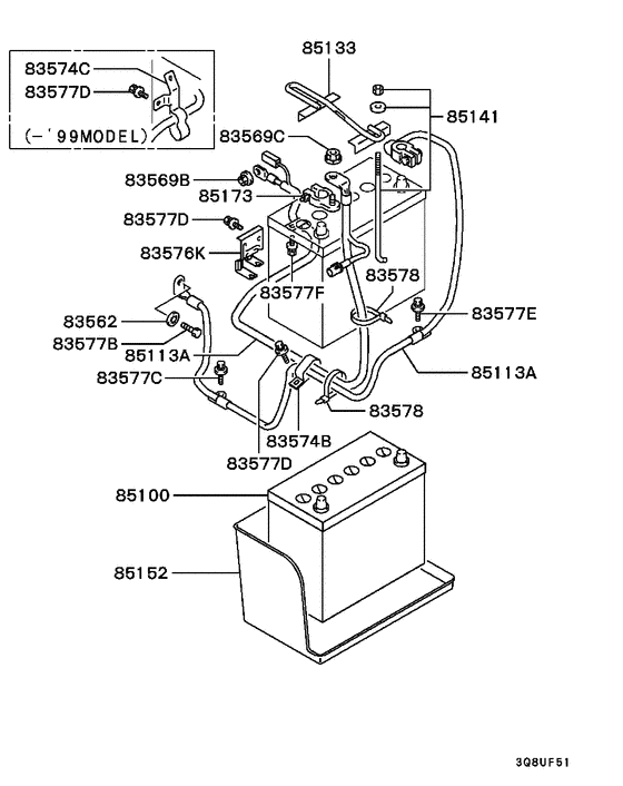 Battery cable & bracket