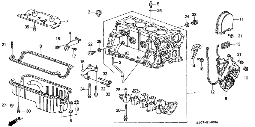 Cylinder block/oil pan