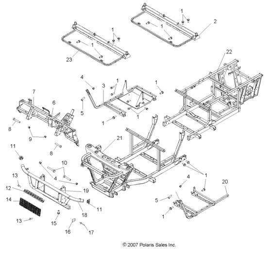 Chassis, frame and front bumper