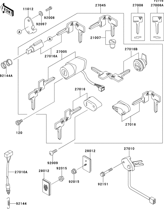 Ignition switch/locks/reflectors