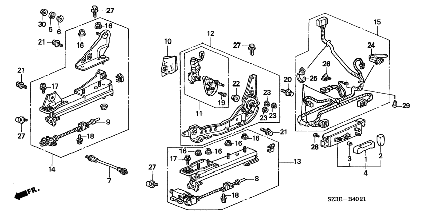 Front seat components