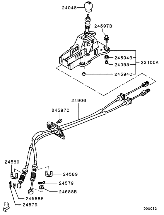 M/t floor shift linkage