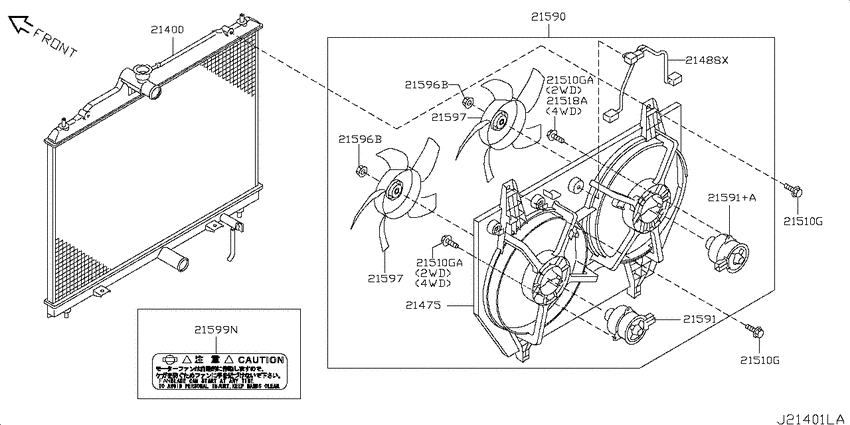 Radiator, shroud & fitting