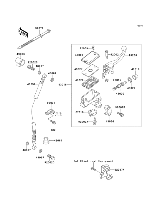 Front master cylinder