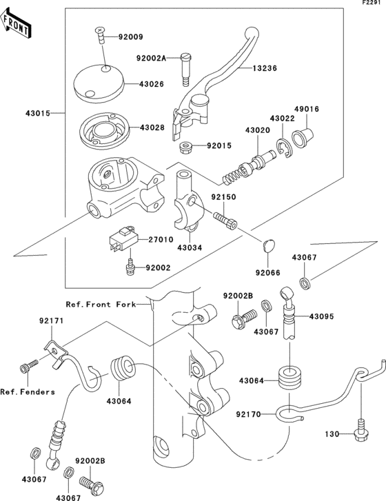 Front master cylinder