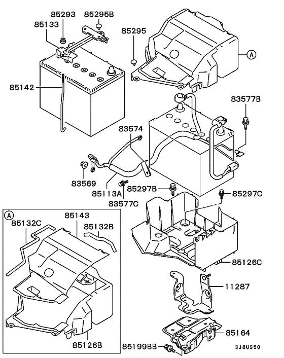 Battery cable & bracket