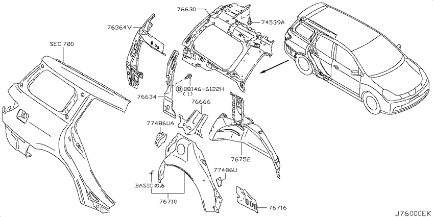 Body side panel