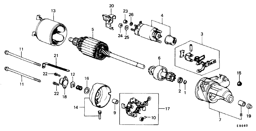 Starter motor component