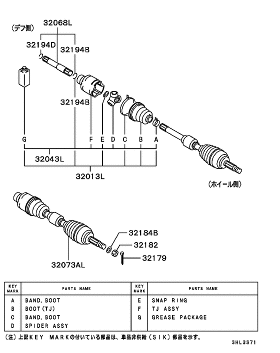 Front axle drive shaft