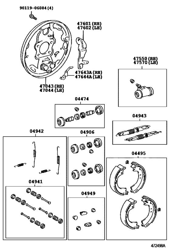 Rear Drum Brake Wheel Cylinder & Backing Plate