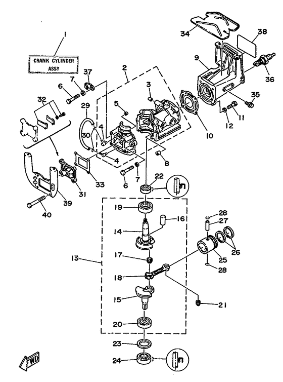 Cylinder. crankcase