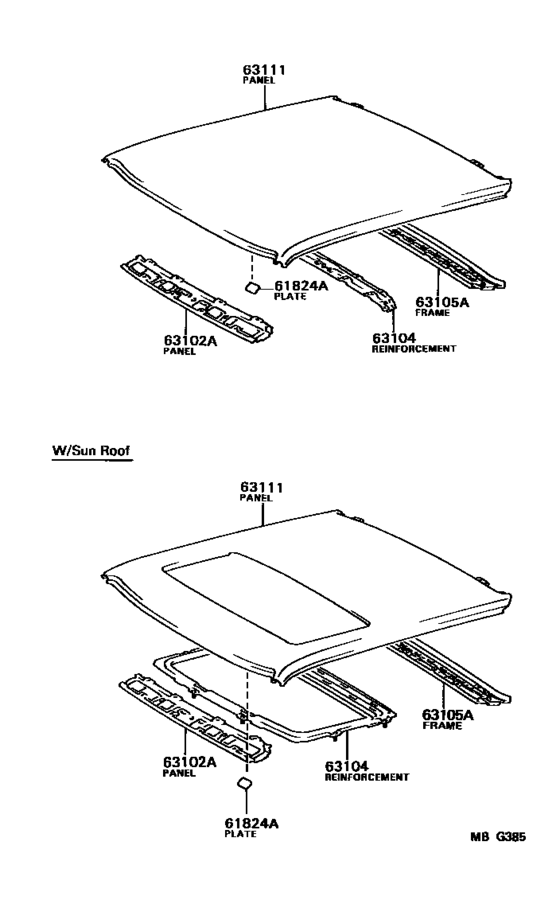 Roof Panel & Back Window Glass