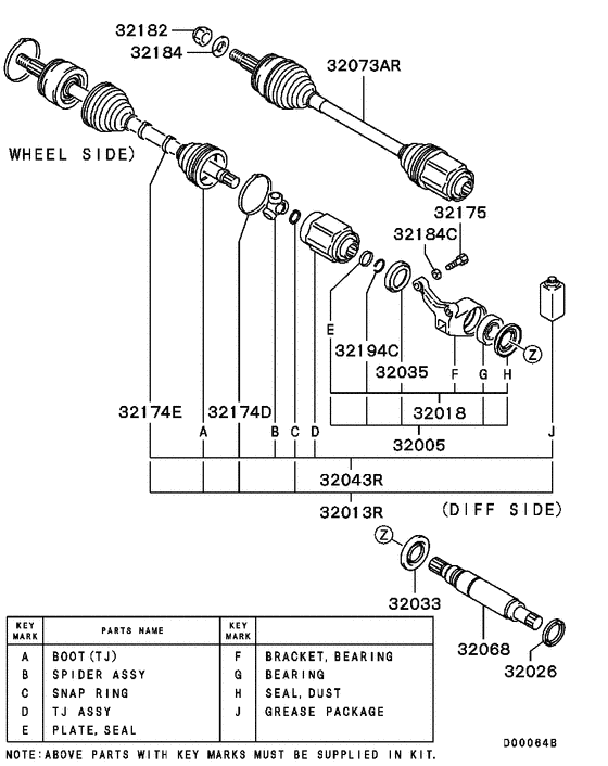 Front axle drive shaft