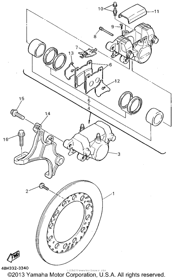 Rear brake caliper