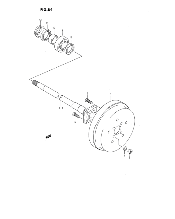 Rear axle and brake drum