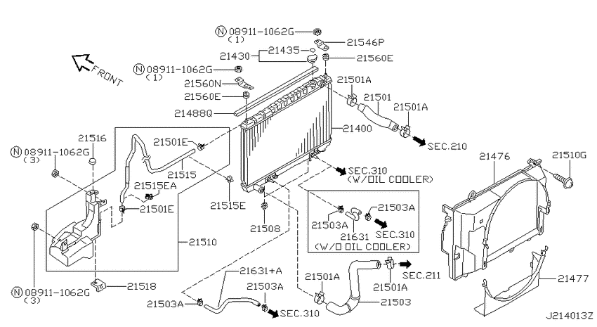 Radiator, shroud & fitting