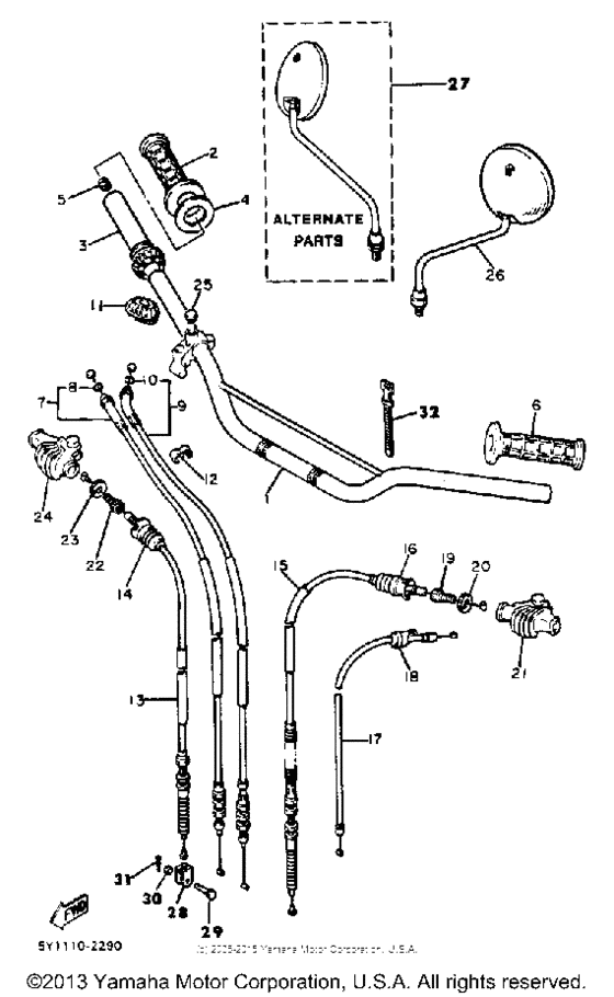 Handlebar cable