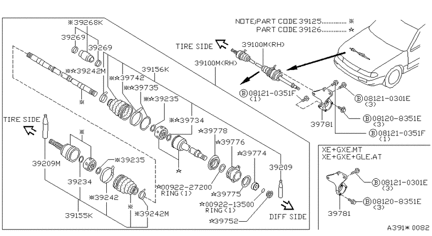 Front drive shaft (ff)