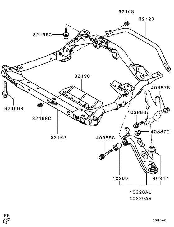 Front susp arm & member