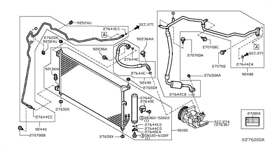 Condensor, liquid tank