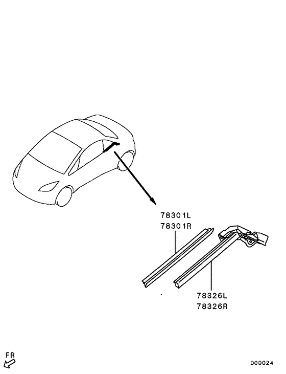 Qtr window glass & moulding