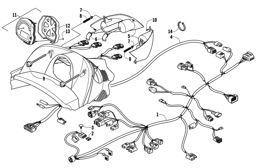 Headlight, Instruments, And Wiring Assemblies