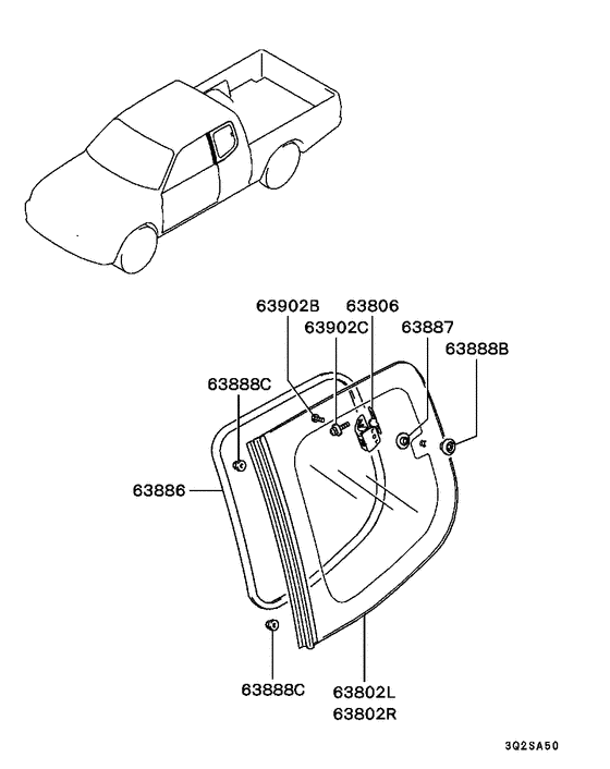 Side window glass & moulding