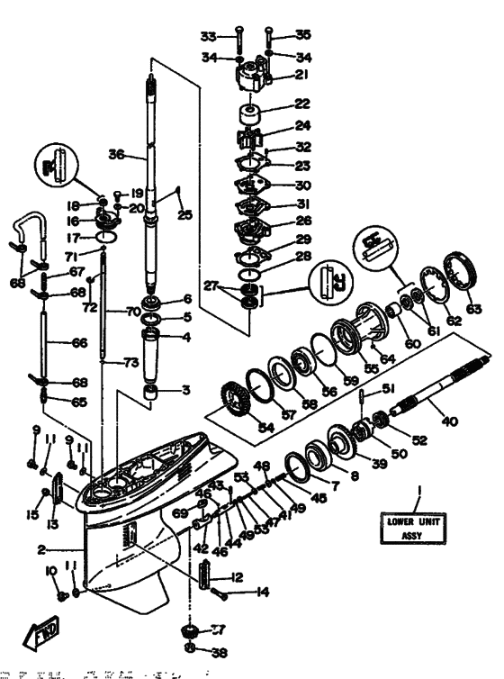 Lower casing & drive