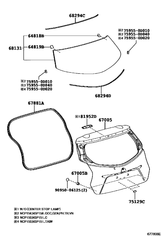 Back Door Panel & Glass for 2016 2017 Toyota YARIS/ ECHO/ VIOS/ LIMO