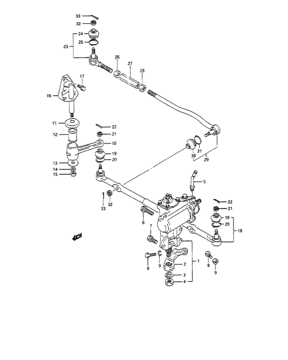 Steering link and gear box