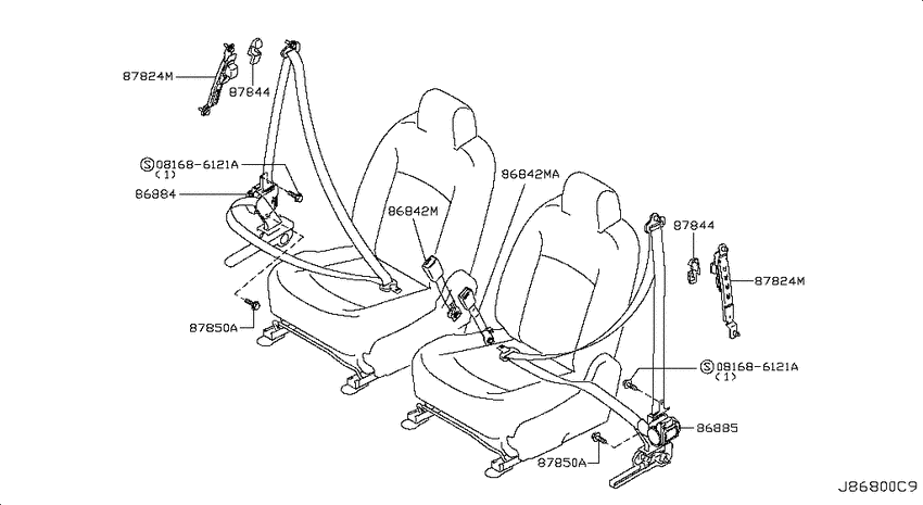 Front seat belt
