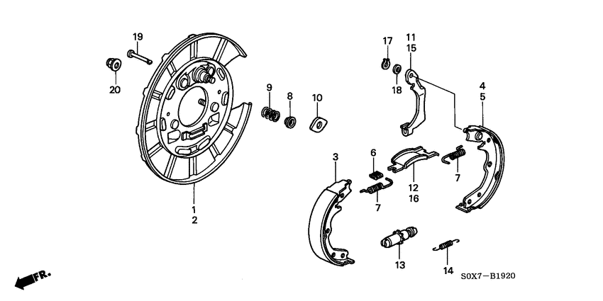 Parking brake shoe