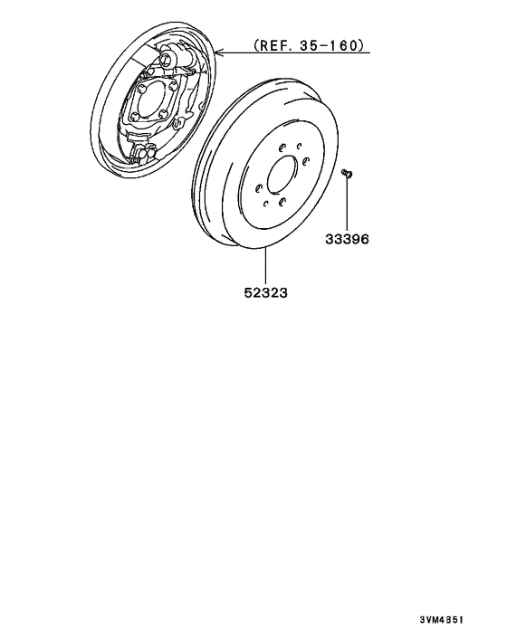 Rear axle hub & drum